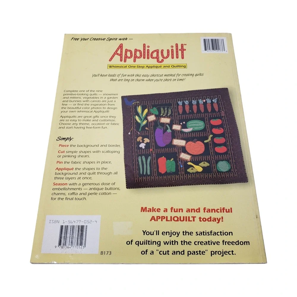 Appliquilt Whimsical One-Step Applique and Quilting Tonee 1993 Vintage Book